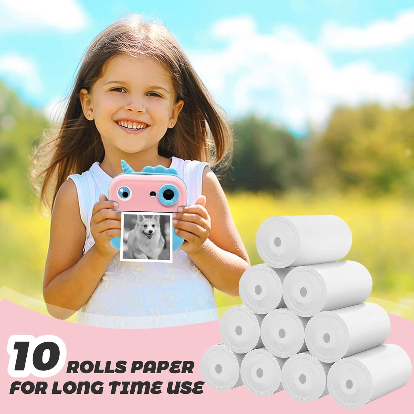 10 Rolls Thermal Printer Paper, White Printer Paper For Mini Sticker Receipt Printer Portable Bluetooth Pocket Printer, Mini Printer Paper Refill For Most Mini Thermal Printer, Non-sticker Paper