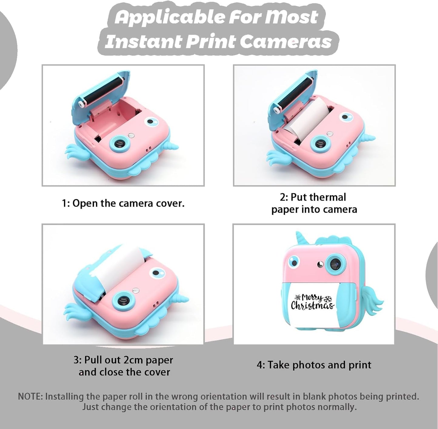 10 Rolls Mini Thermal Printer Sticker Paper, Mini Printer Sticker Paper 57 X 25mm, Mini Pocket Printer Sticker Paper for Most Kids Instant Camera, Kids Instant Camera Refill Mini Printer Paper