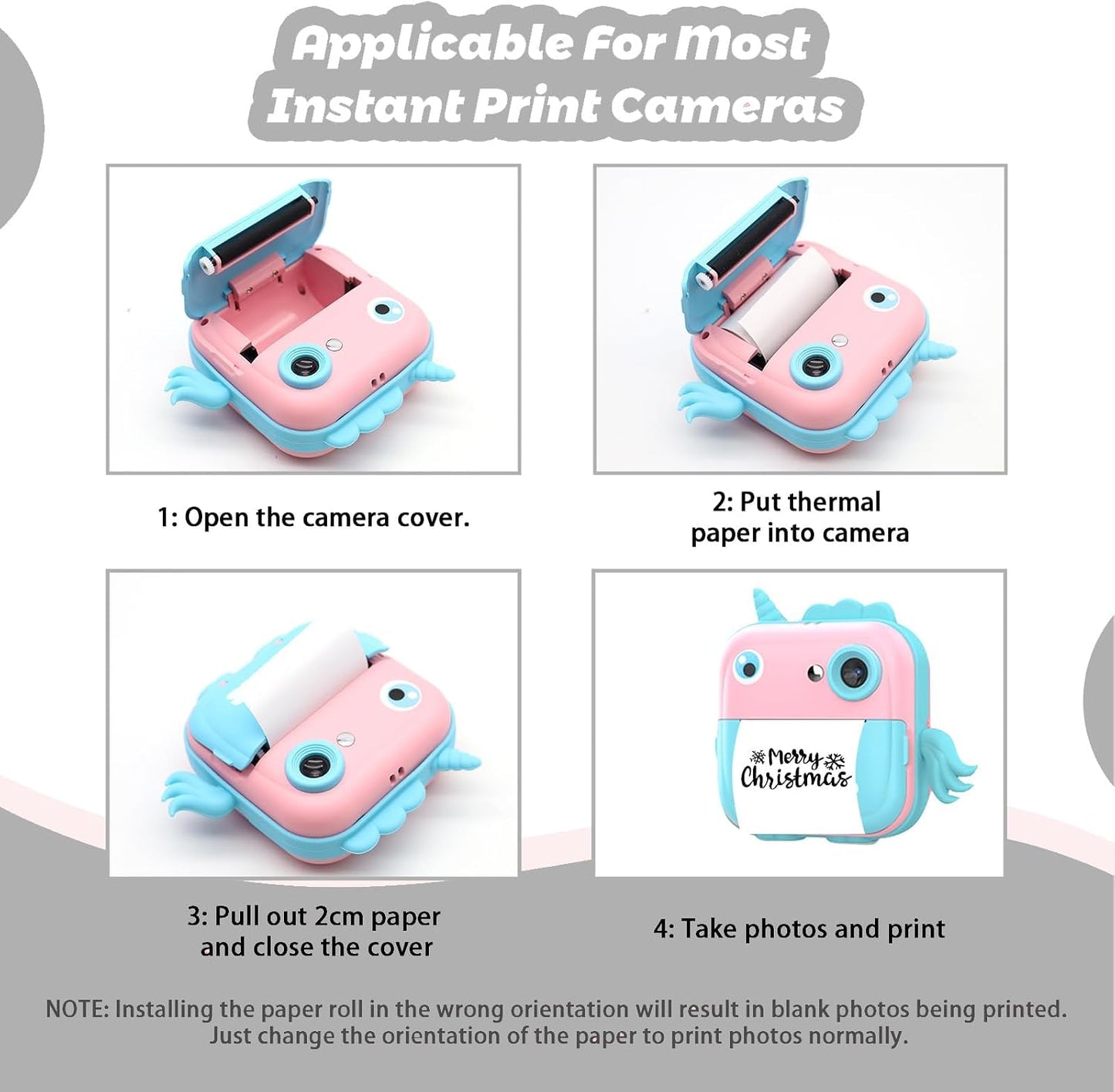 FasionMior 10 Rolls Mini Thermal Printer Sticker Paper for Pocket Printer BPA/BPS Free | 57x25mm Self-adhesive Thermal Sticker Paper for Mini Sticker Printer, Compatible with Kids Instant Cameras, T02/X3 Printer