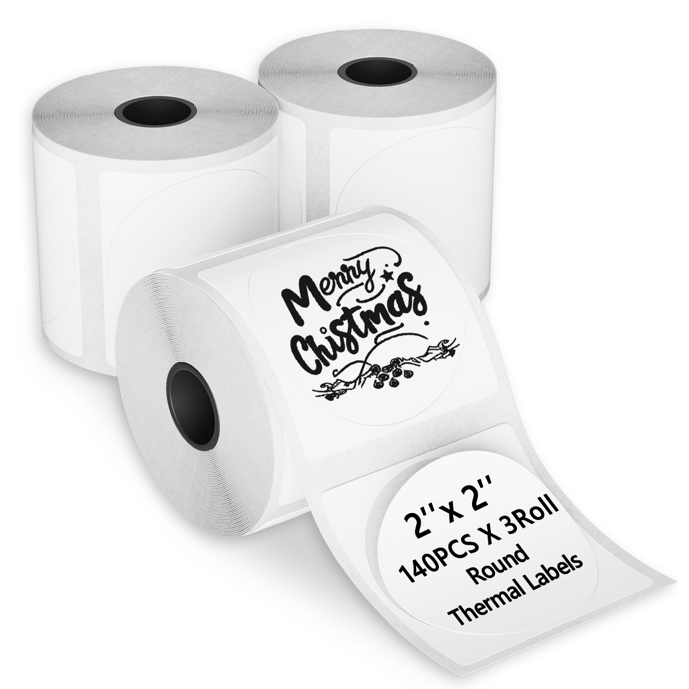 420PCS 2 Inch Circle Thermal Sticker Paper for Label Printer, White | Round Self-Adhesive Thermal Printer Stickers for Business, DIY, Compatible with PL70E-BT/ PL80E/ Y812BT/ X1038, 3x140Pcs/Roll