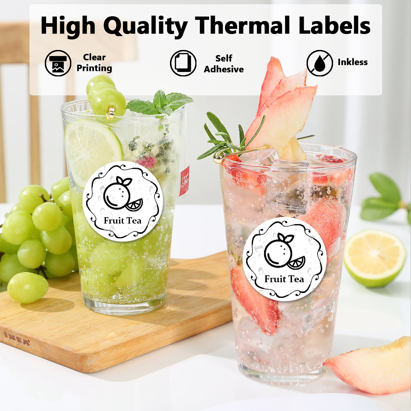 420PCS 2 Inch Circle Thermal Sticker Paper for Label Printer, White | Round Self-Adhesive Thermal Printer Stickers for Business, DIY, Compatible with PL70E-BT/ PL80E/ Y812BT/ X1038, 3x140Pcs/Roll