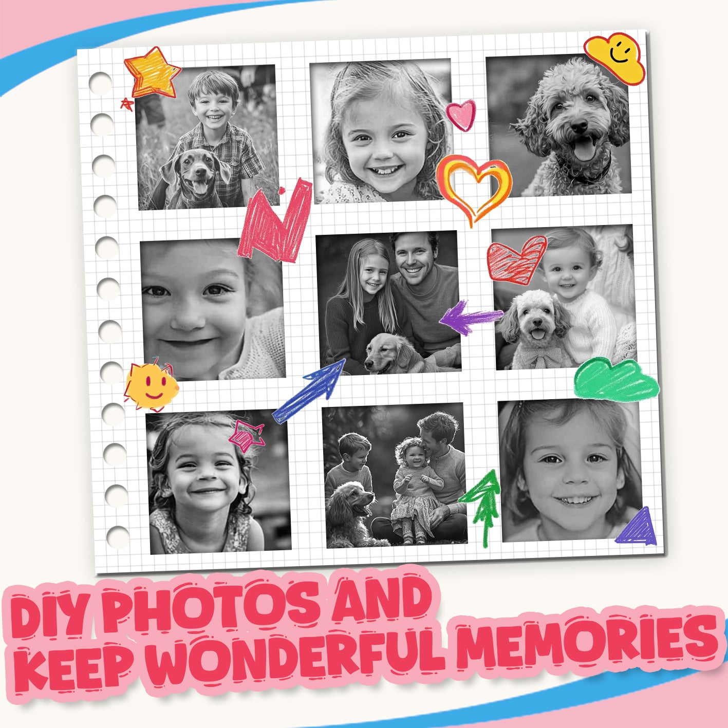 FasionMior 1880Pcs Kids Instant Camera Paper Rolls for Kids Camera, BPA & BPS Free | 20 Rolls Thermal Photo Paper for Most Kids Instant Print Cameras, 57x25mm Kids Camera Paper for Photos, Journals & DIY Crafts