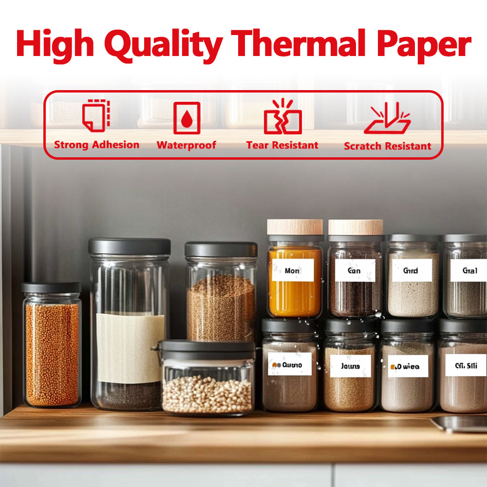 FasionMior 690Pcs Thermal Paper Stickers for Thermal Label Printer, 1.57x1.18 Inch | 40x30mm Thermal Labels, 3 Rolls Waterproof Self-adhesive Labels, Compatible with T50M Pro/M110, Most Mini Thermal Printers